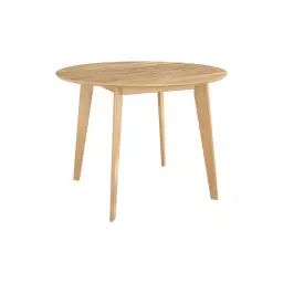 Table à manger ronde en bois clair, 4 personnes