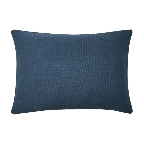 Housse de coussin texturée en jacquard de coton bleu 40×60