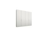image de armoires scandinave Caren, armoire à 4 portes avec charnières, 200 cm, cadre blanc et portes blanc mat, intérieur classique