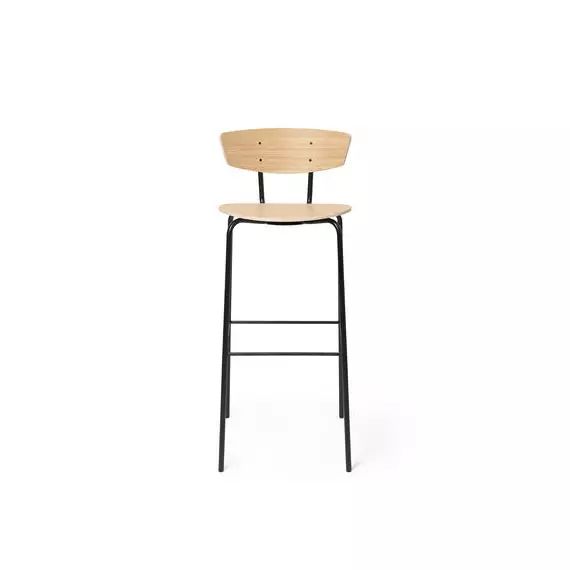 Chaise de bar Herman en Bois, Acier – Couleur Bois naturel – 40.5 x 69.27 x 96 cm