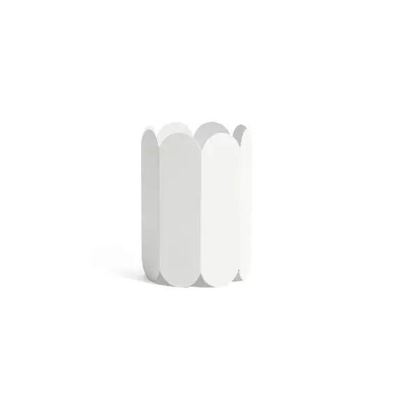Vase Arcs en Métal, Acier inoxydable – Couleur Blanc – 26.21 x 26.21 x 25 cm – Designer Muller Van Severen