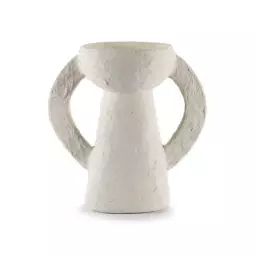 Vase Earth en Papier, Papier mâché recyclé – Couleur Blanc – 35.57 x 35.57 x 41 cm – Designer Marie  Michielssen