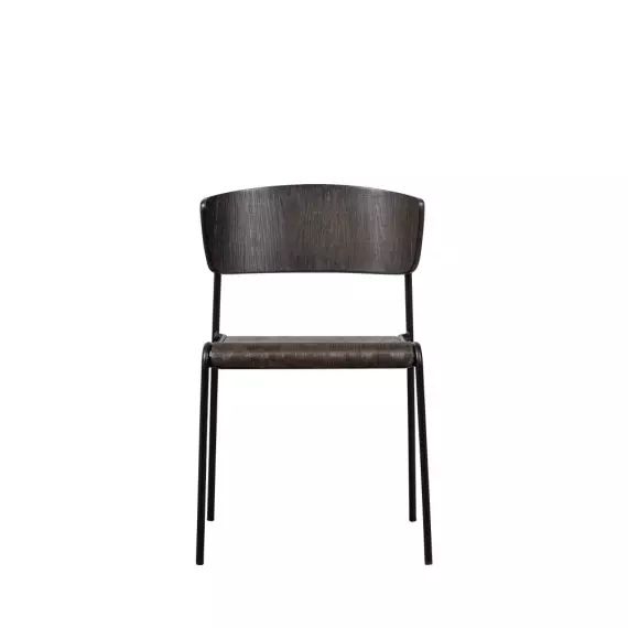 Ciro – Lot de 2 chaises en bois et métal – Couleur – Bois foncé