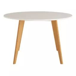 FOLD Table ronde D.100 cm BUT PRO imitation hêtre et blanc