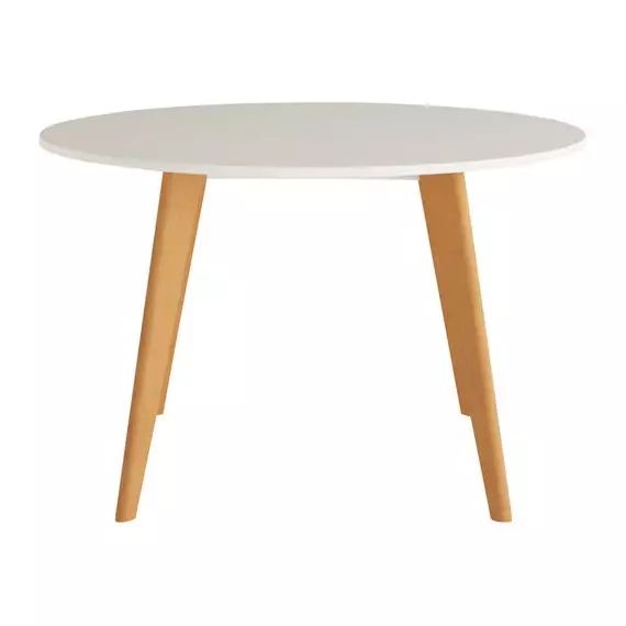 FOLD Table ronde D.100 cm BUT PRO imitation hêtre et blanc