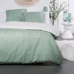 Parure de lit en Coton Vert 260×240 cm