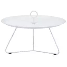 Table basse Eyelet en Métal, Métal laqué époxy – Couleur Blanc – 82.03 x 82.03 x 35 cm – Designer Henrik  Pedersen