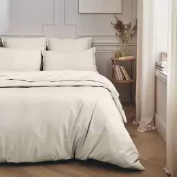 Parure de lit en percale de coton meringue 240×220
