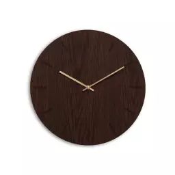 Horloge murale en bois marron D38cm