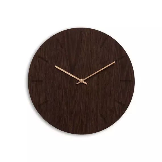 Horloge murale en bois marron D38cm