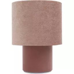 Lampe de chevet Tissu Rose 20x20x29 cm