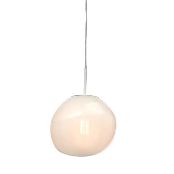 Suspension en verre lait blanc, h. 37.5cm