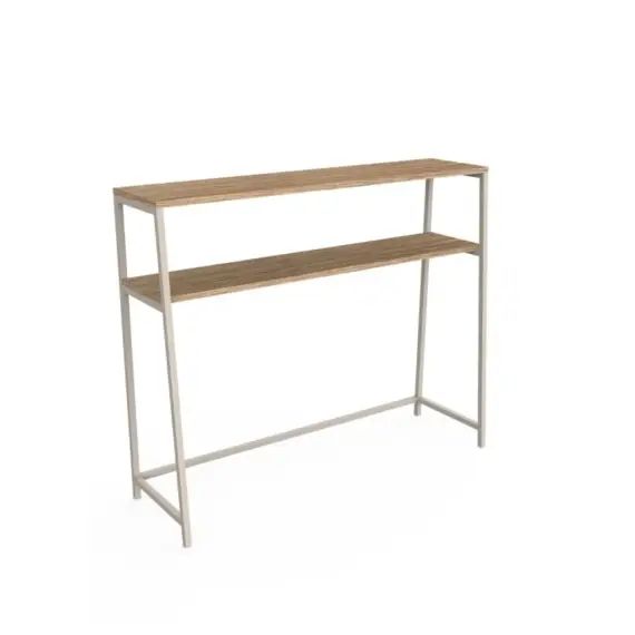 Console en métal avec aspect chêne et métal 100x80x30cm