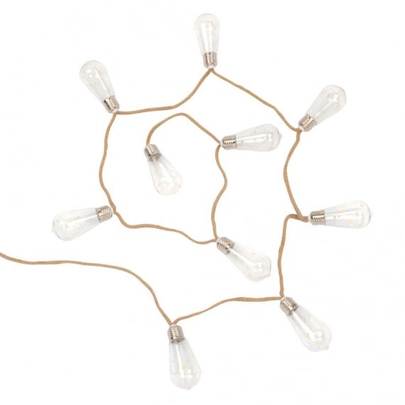 Guirlande lumineuse 10 LED ampoules et corde L190