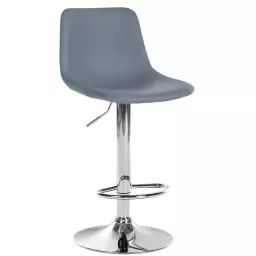 Tabouret de bar similicuir ajustable pivotant similicuir Gris