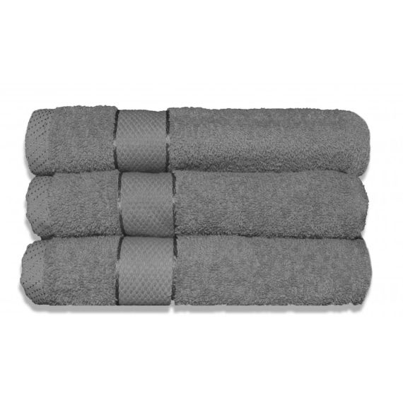 Lot de 3 draps de bain 70×130 cm 380gr/m2 gris