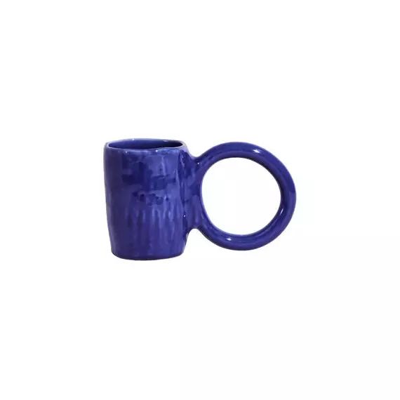 Mug Donut en Céramique, Faïence émaillée – Couleur Bleu – 9 x 9 x 12 cm – Designer Pia Chevalier