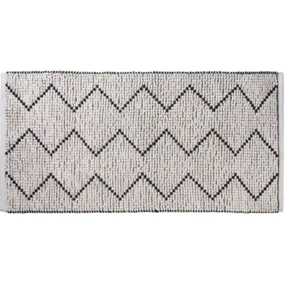 Tapis de bain en polycoton fantaisie blanc blanc 50x80cm