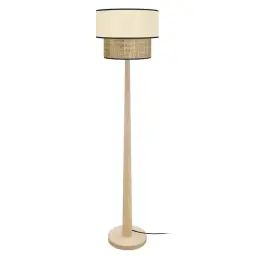 Lampadaire bois  naturel et crème