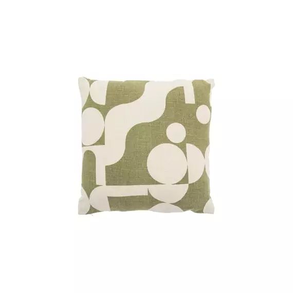 Coussin Coussin en Tissu, Coton recyclé – Couleur Vert – 45 x 45 x 10 cm