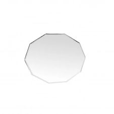 Miroir décagonal ovale biseauté blanc 44×59