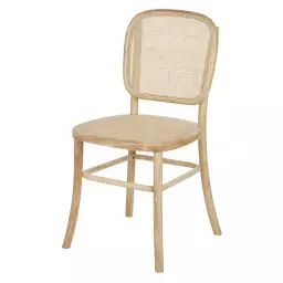 Chaise en bois de frêne cannage en rotin