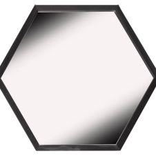 Miroir hexagonal Carelie noir, l.46 x H.40 cm