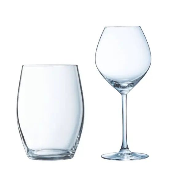 Ensemble 12 pièces – verres à pied 47cl  et gobelets 32cl