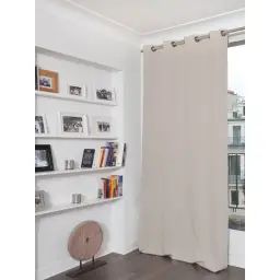 Rideau thermique occultant gris galet 140×260