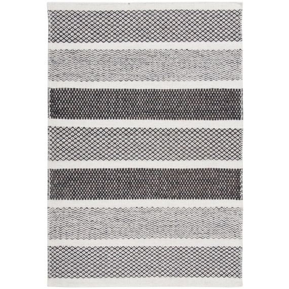 Tapis design scandinave en laine gris 65×130