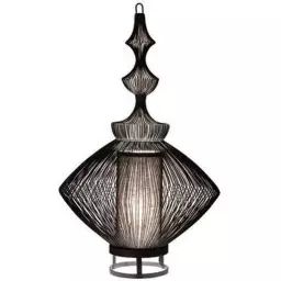 OPIUM-Lampe à poser Métal Filaire & Coton H62cm