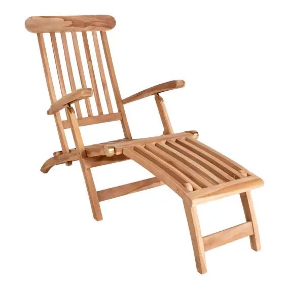 Chaise longue ajustable en bois massif