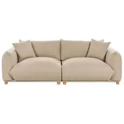 Canapé 3 places 3 personnes en polyester beige