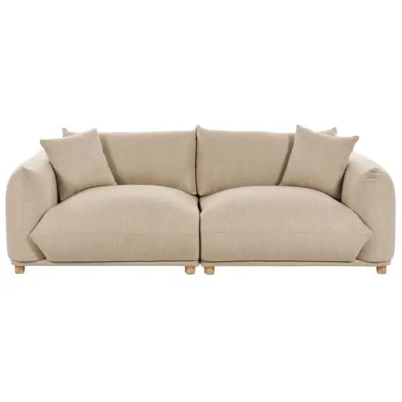 Canapé 3 places 3 personnes en polyester beige