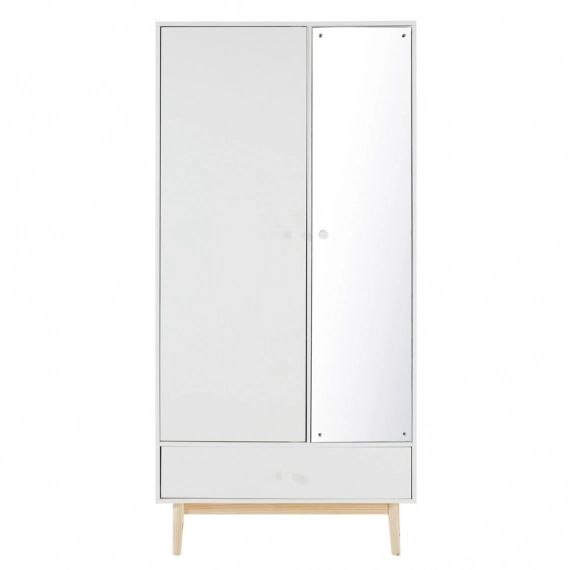 Dressing 2 portes 1 tiroir blanc Joy