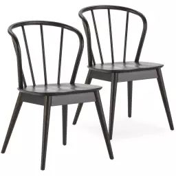 Pack 2 chaises en bois coleur noir