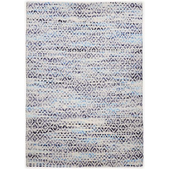 Tapis moderne en laine fait à la main bleu 140×200