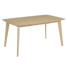 Table à manger rectangulaire en bois clair, 6 personnes