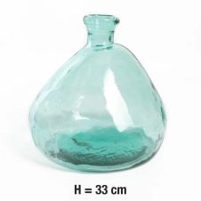 Vase Organic, verre recyclé transparent l.33 x H.33 cm,