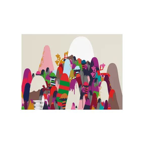 Papier peint panoramique Papier peint panoramique en Papier, Papier intissé – Couleur Multicolore – 10 x 46.5 x 300 cm – Designer Kustaa Saksi