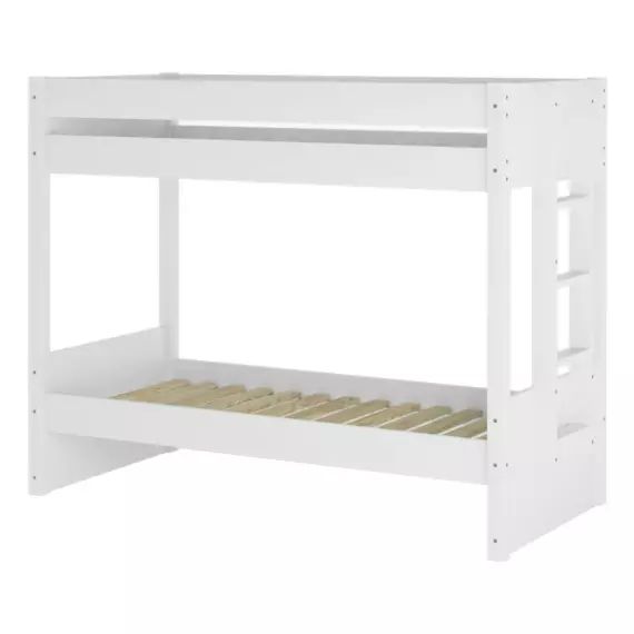 Lit superposé 80×190 cm bois massif blanc