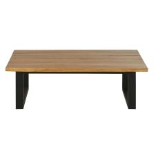 Table basse de jardin en bois d’acacia massif et acier noir