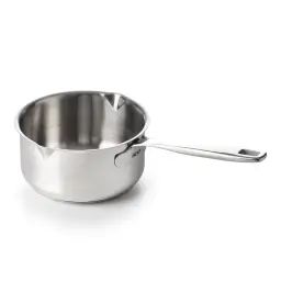Casserole avec bec verseur   12 cm en inox  argent