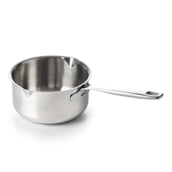 Casserole avec bec verseur 12 cm en inox argent