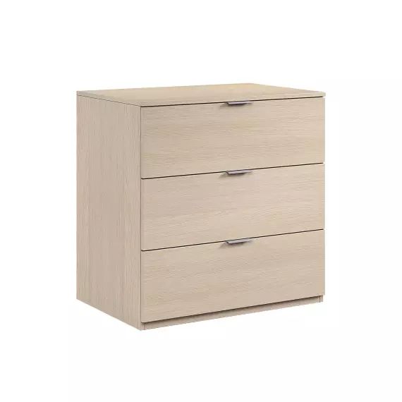 Commode 3 tiroirs effet bois chêne