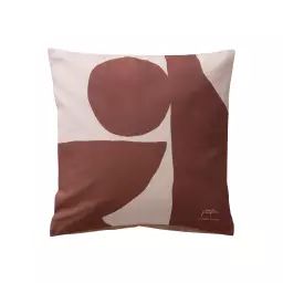 Housse de coussin Dune imprimé beige 40 x 40 cm