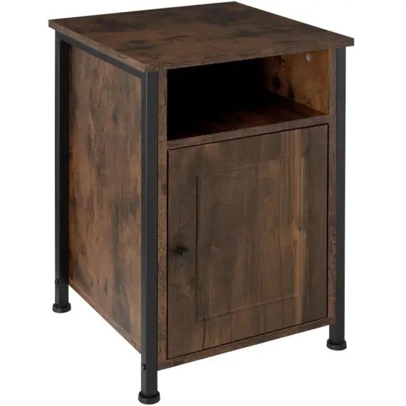 Table de chevet Style industriel Bois foncé industriel, rustique