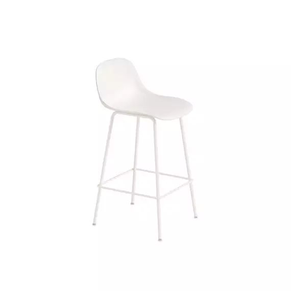 Chaise de bar Fiber en Matériau composite, Matériau composite recyclé – Couleur Blanc – 42.5 x 61.62 x 87.5 cm – Designer Iskos-Berlin