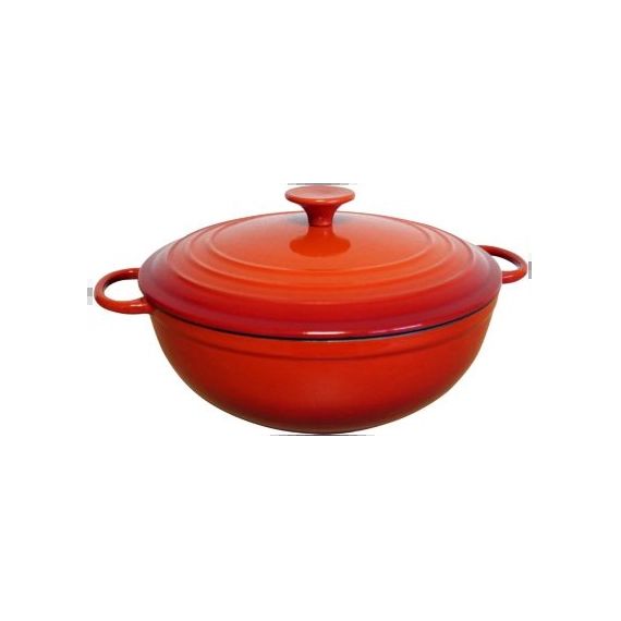 Cocotte Baumalu fonte emaillee basse et couvercle