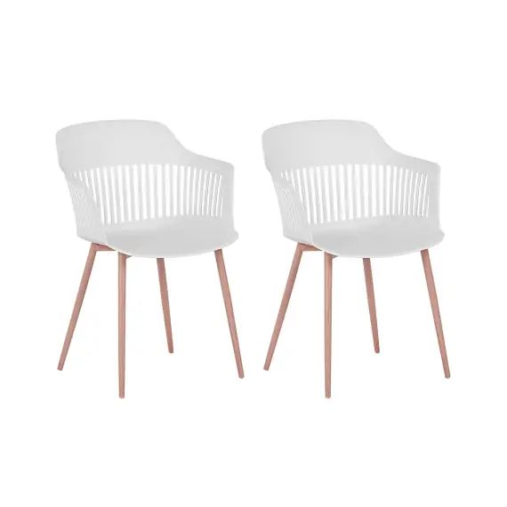Lot de 2 chaises de salle à manger blanches